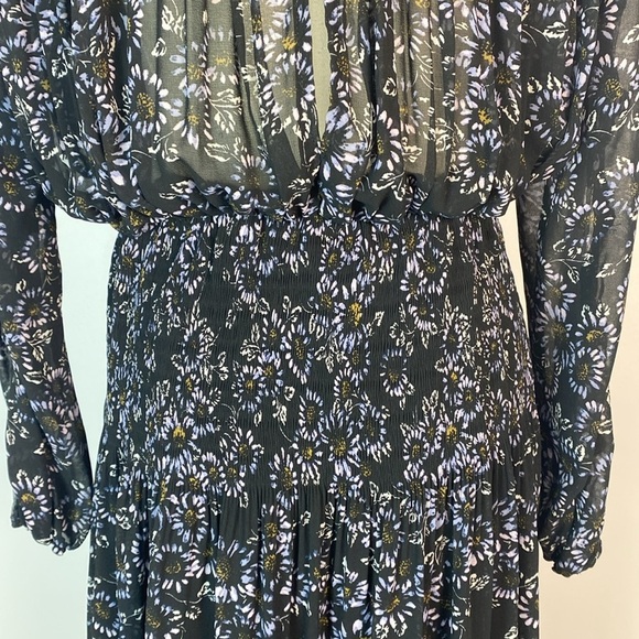 Free People Open Waters Charlotte Long Lace Sleeve Floral Dress small - Picture 12 of 16